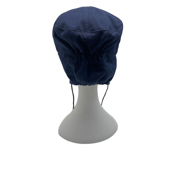 Fits. Unisex Navy Blue Cotton & Polyester Winter Hat With Ear Flaps - Picture 4 of 9